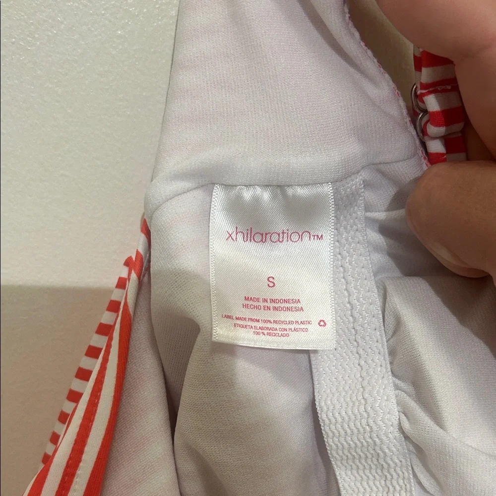 Xhilaration Red and White Striped One-Piece‎ with Bow